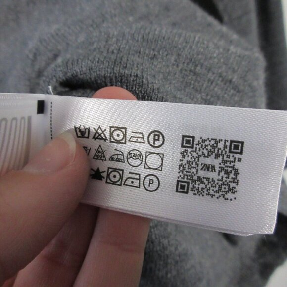 Zara Henley Top Sweater Women XL Grey Wool Acrylic Long Sleeve Knit Casual 248 - Picture 4 of 10